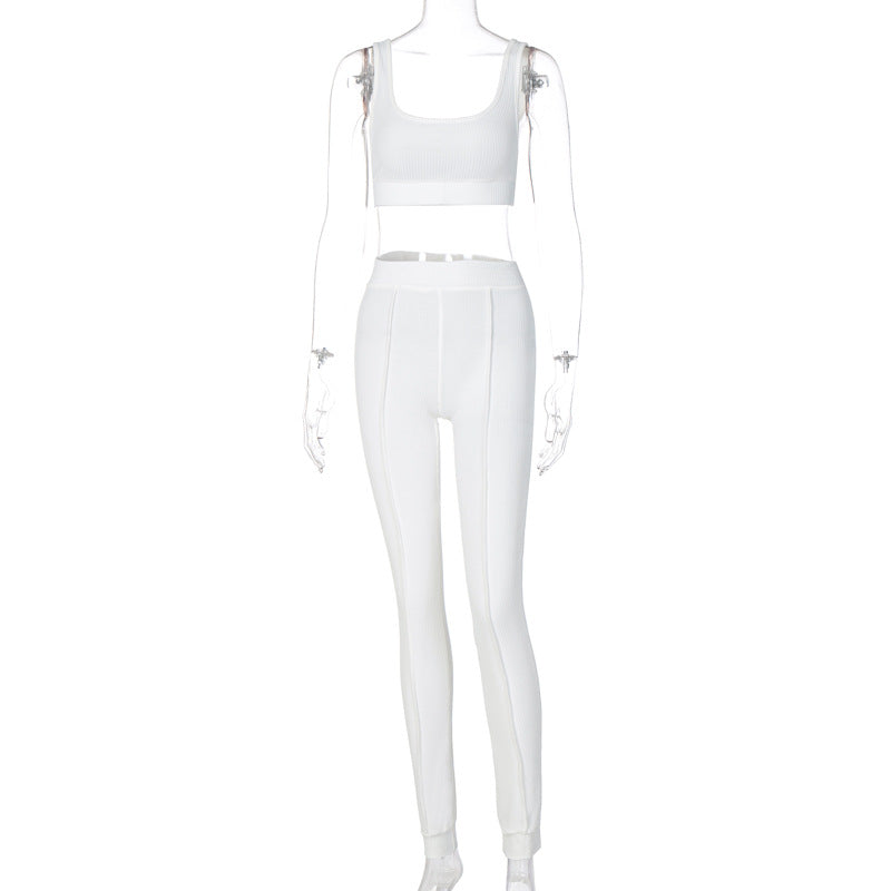Women's Ribbed Yoga Workout Set for Autumn/Winter