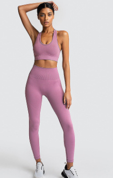 Seamless Knitted Yoga Set for Women with Vest