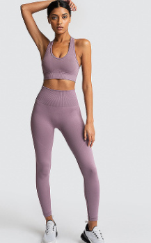 Seamless Knitted Yoga Set for Women with Vest